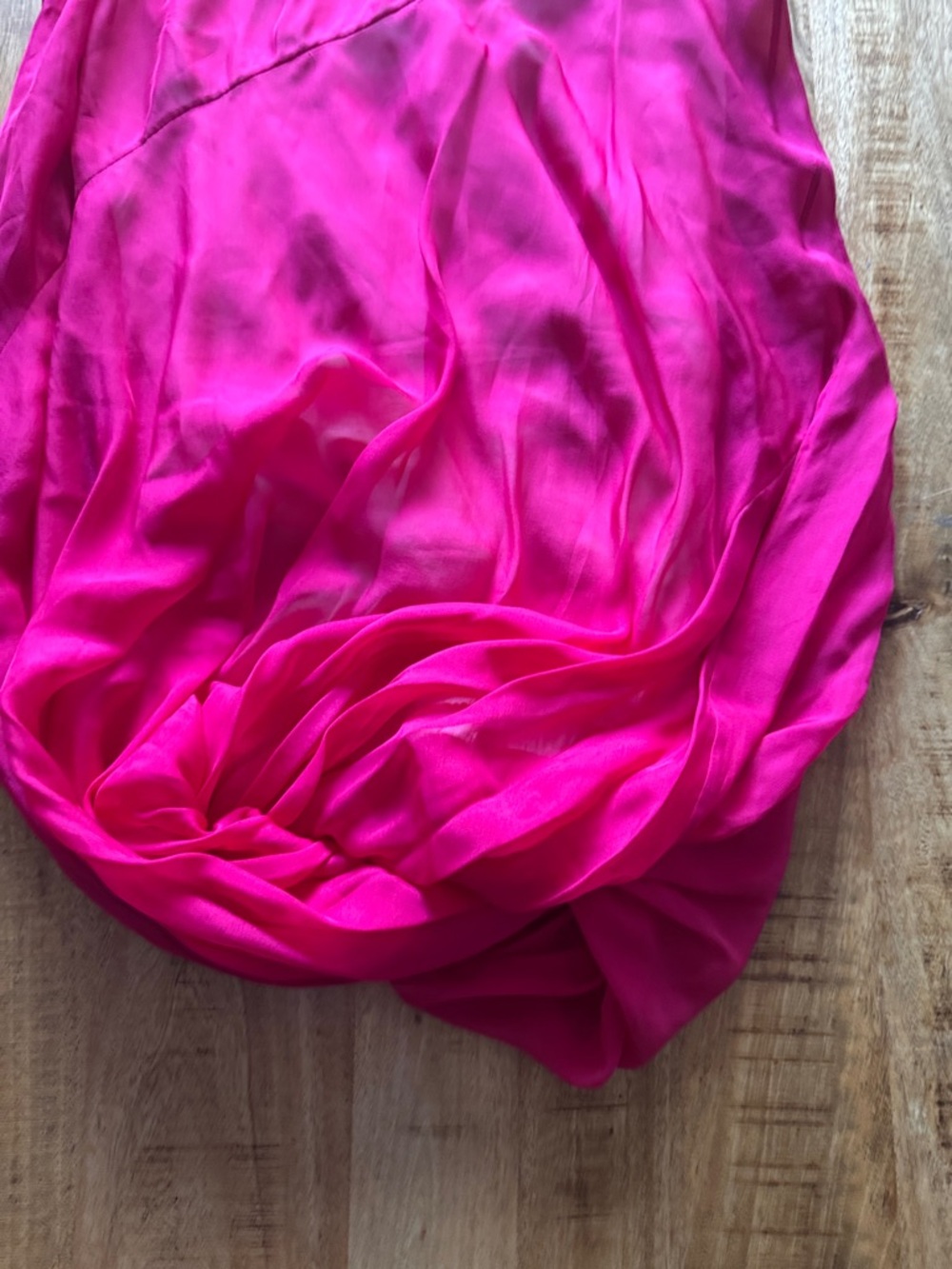 Helmut Lang Straight Bubble Hem Sleeveless Hot Pink 100% silk Shift Dress - Picture 8 of 8